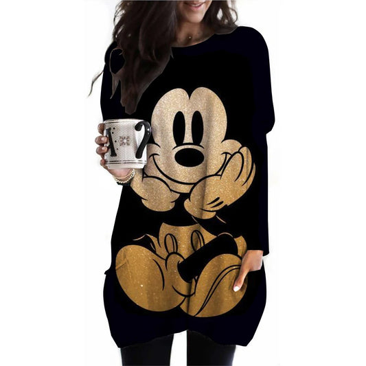 Long Sleeve Pocket Round Neck  Top